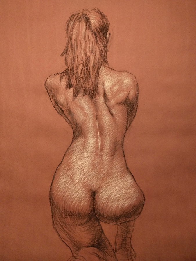 paige #!, 36 x 48in/92 x 122cm, charcoal drawing at AlexDrawsLife.com