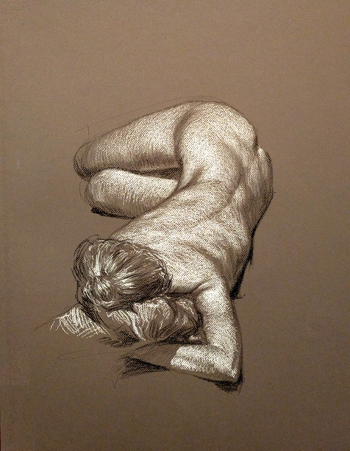 Emma #3, 22 x 30in/56 x 77cm, charcoal drawing at AlexDrawsLife.com