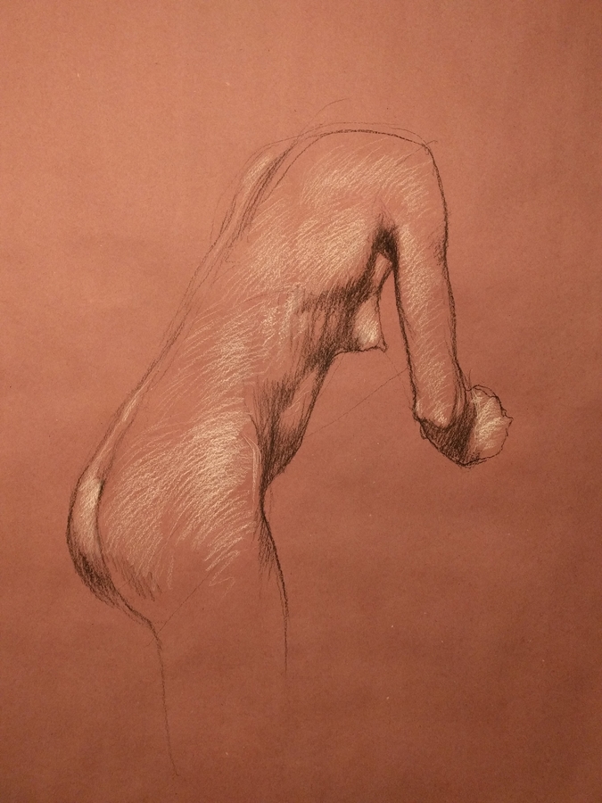 Velda #3, 36 x 44in/92 x 112cm, charcoal drawing at AlexDrawsLife.com